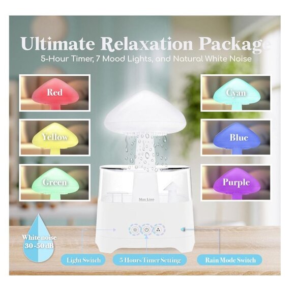 AXOLOTL Rain Cloud Bluetooth Diffuser Humidifier Essential Oil Diffuser 7 Color - Picture 4 of 7